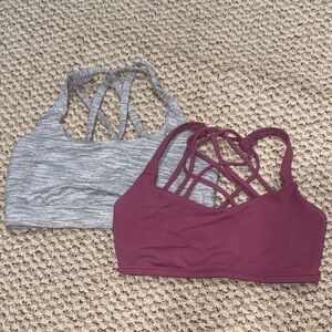 lululemon athletica Gray and Purple Strappy Sports Bras